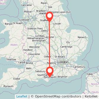 Worksop Portsmouth train map