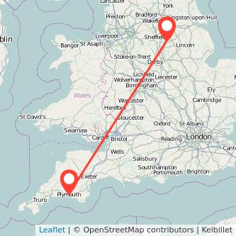 Worksop Plymouth train map