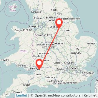 Worksop Bristol train map