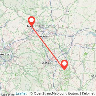 Worksop Bradford train map