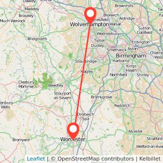 Worcester Wolverhampton train map