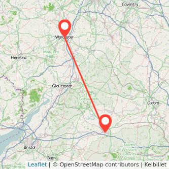 Worcester Swindon bus map