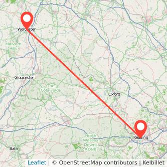 Worcester Reading train map