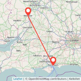 Worcester Portsmouth train map