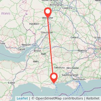 Worcester Poole bus map