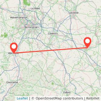 Worcester Northampton train map