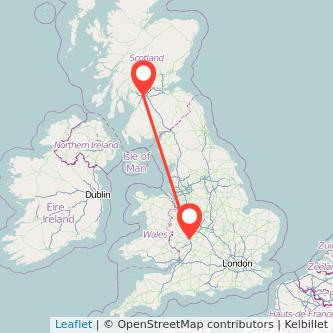 Worcester Glasgow train map