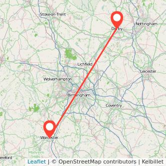 Worcester Derby train map