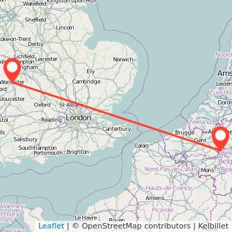 Worcester Brussels train map