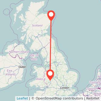 Worcester Aberdeen train map