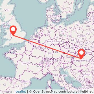 Worcester Budapest train map