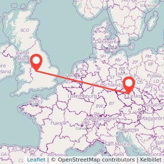 Wolverhampton Prague train map