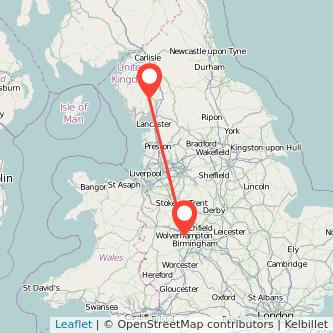 Wolverhampton Windermere train map