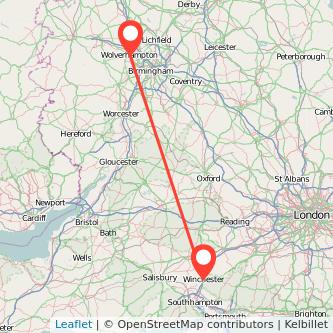 Wolverhampton Winchester train map