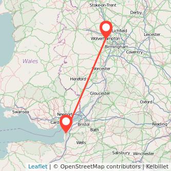 Wolverhampton Weston-super-Mare train map