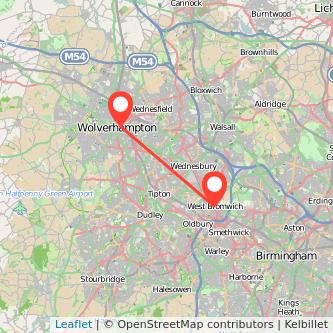 Wolverhampton West Bromwich train map