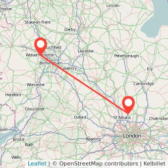 Wolverhampton Welwyn Garden City train map