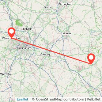 Wolverhampton Wellingborough train map