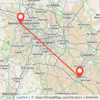 Wolverhampton Warwick train map
