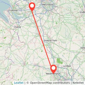 Wolverhampton Warrington train map