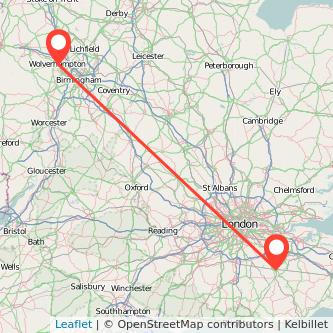 Wolverhampton Tonbridge train map