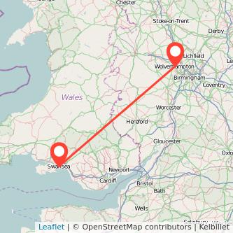 Wolverhampton Swansea bus map