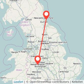 Wolverhampton Sunderland bus map