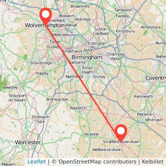 Wolverhampton Stratford-upon-Avon train map