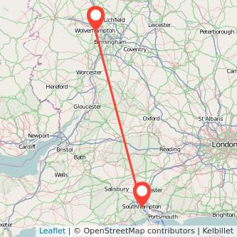 Wolverhampton Southampton train map