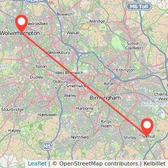 Wolverhampton Solihull train map