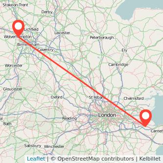 Wolverhampton Sittingbourne train map