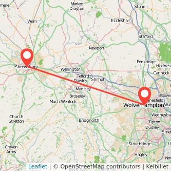 Wolverhampton Shrewsbury bus map