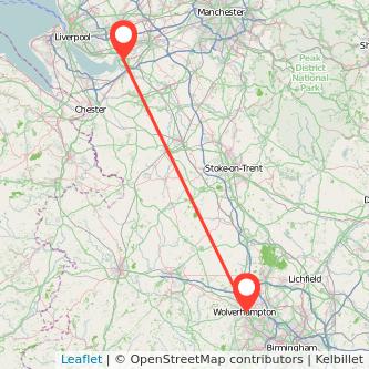 Wolverhampton Runcorn train map