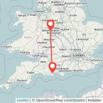 Wolverhampton Poole bus map