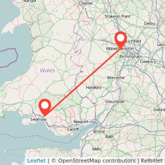 Wolverhampton Neath train map