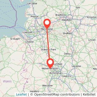Wolverhampton Manchester bus map