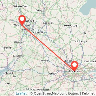 Wolverhampton London train map