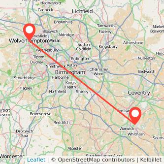 Wolverhampton Leamington bus map