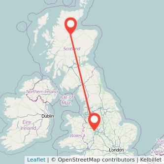 Wolverhampton Inverness train map