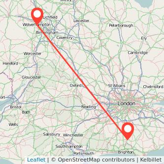 Wolverhampton Haywards Heath train map