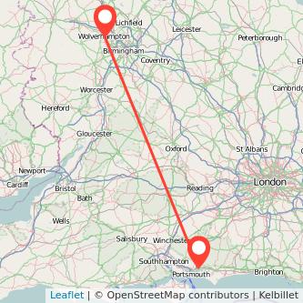 Wolverhampton Havant bus map