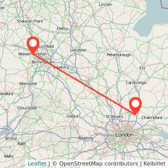 Wolverhampton Harlow train map