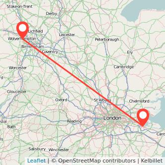 Wolverhampton Gillingham train map