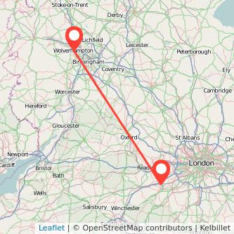 Wolverhampton Farnborough train map