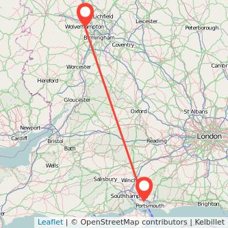 Wolverhampton Fareham train map