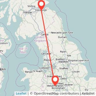 Wolverhampton Edinburgh train map