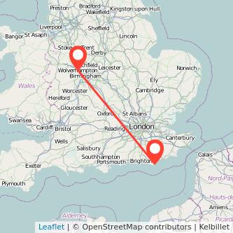 Wolverhampton Eastbourne bus map