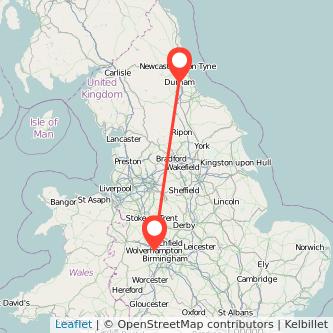 Wolverhampton Durham bus map