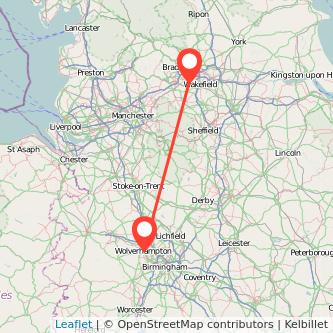 Wolverhampton Dewsbury train map