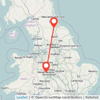 Wolverhampton Darlington train map